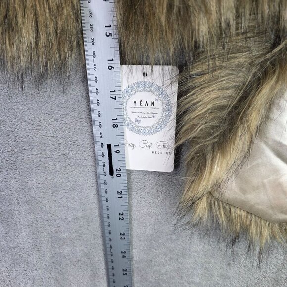 Womens Aukmla Brown & Black Faux Fur Wrap Stole Polyester Acrylic Blend One Size - Picture 6 of 7